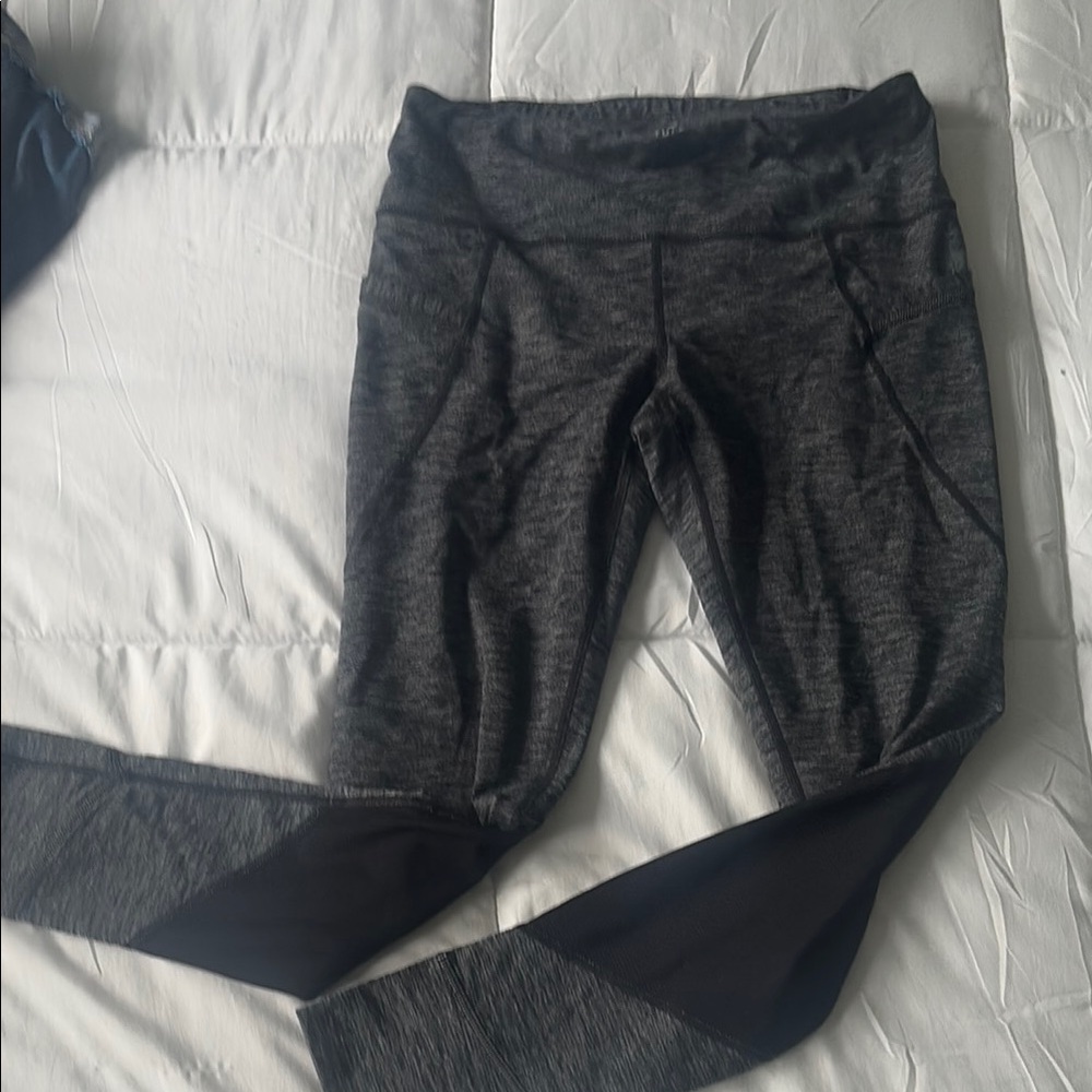 Athleta Gray and Black Performance Leggings